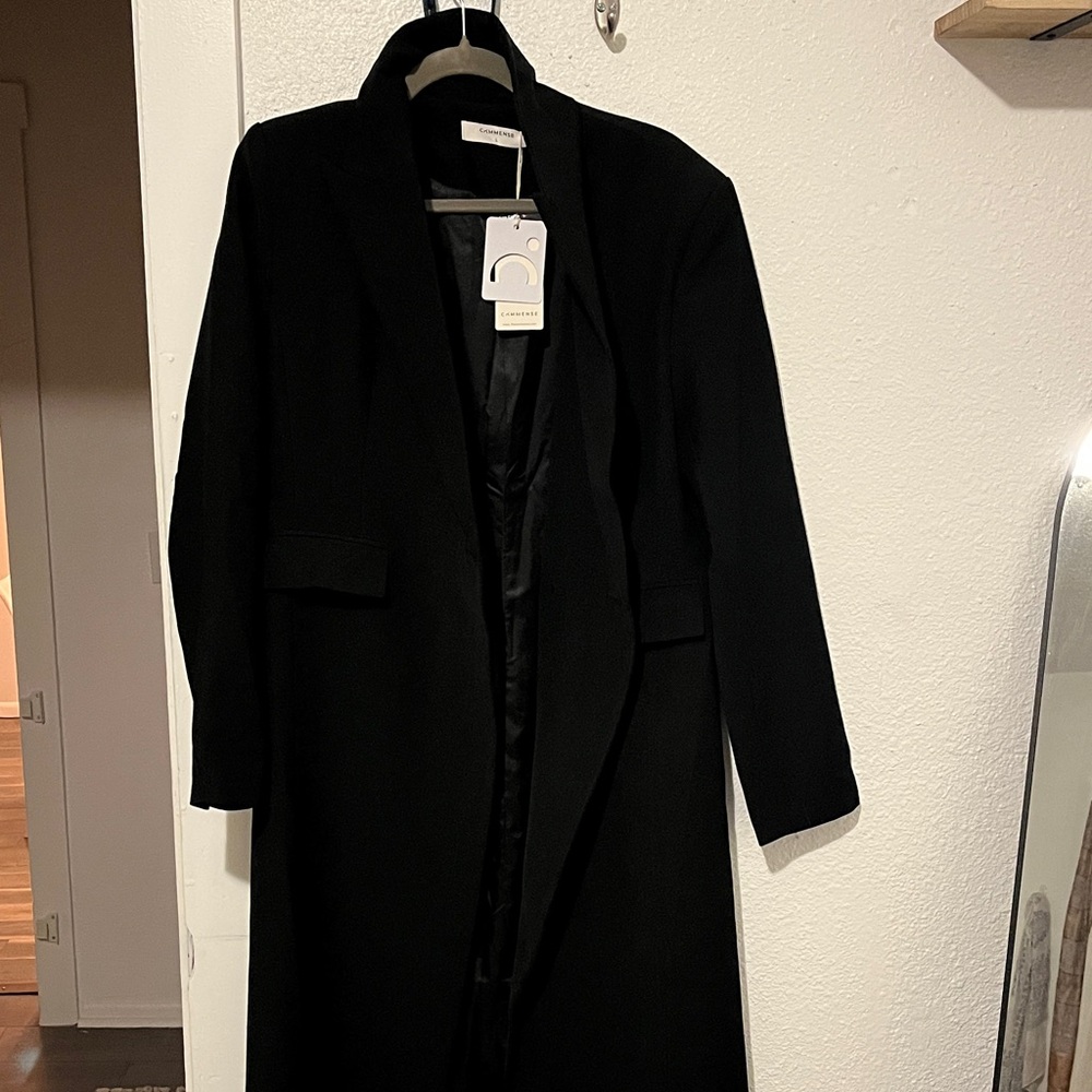 Commense Classic Black Trench Coat